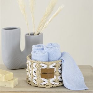 Nima Home - Καλαθάκι  με 5 τεμάχια Λαβέτες - Bamboo Calm Petrol